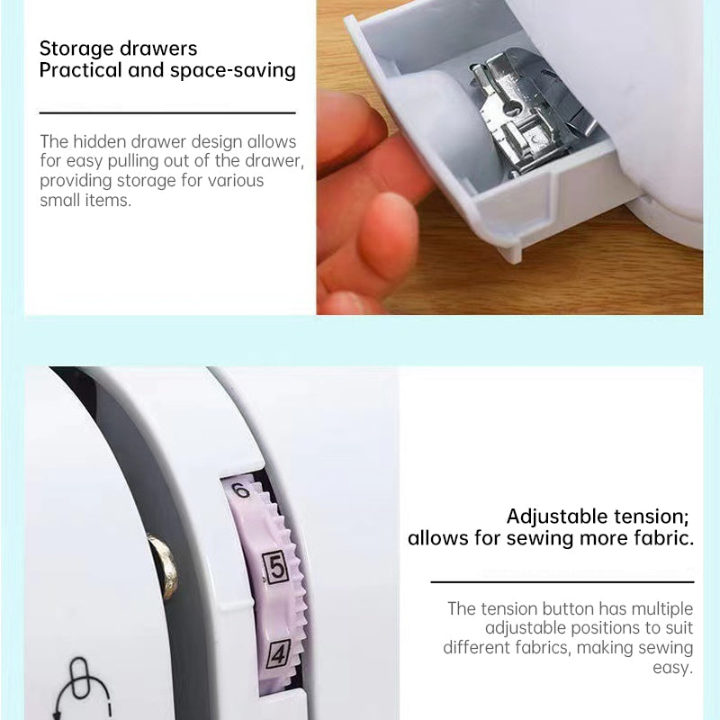 2025 Portable Electric Sewing Machine for Home Use, Adjustable Speed & Backstitch, Ideal for Beginners and Quick Fixes