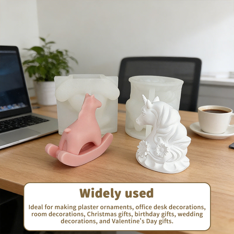 4-in-1 Unicorn Silicone Molds: Perfect for DIY Craft, Scented Candles, Soap Making & Cake Decorating