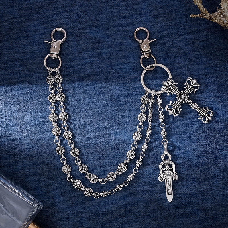 Cross bag chain accessory double-layer chain