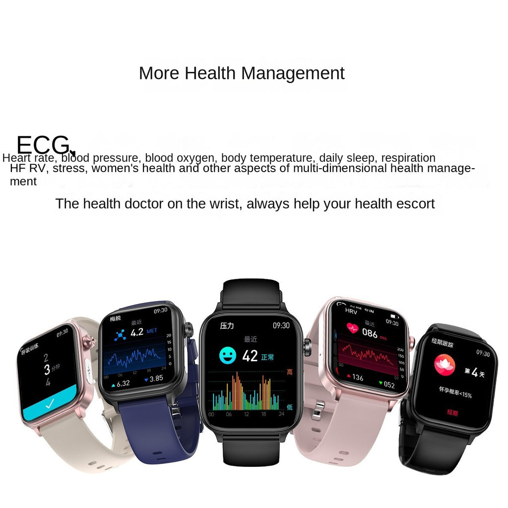 ET570 Smart Watch with Bluetooth Call, ECG Function, Non-invasive Blood Glucose, and True Blood Oxygen Monitoring