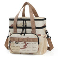 Outdoor Double-Layer Cooler Bag with Camouflage Design, Large Capacity Shoulder Tote for Picnics and Food Delivery