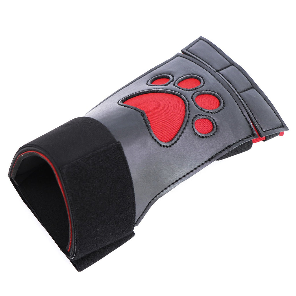 Adult Supplies Wrist Cuffs Men's Bar Props Tie Hands Love Bear Paw Cover Black PU Leather