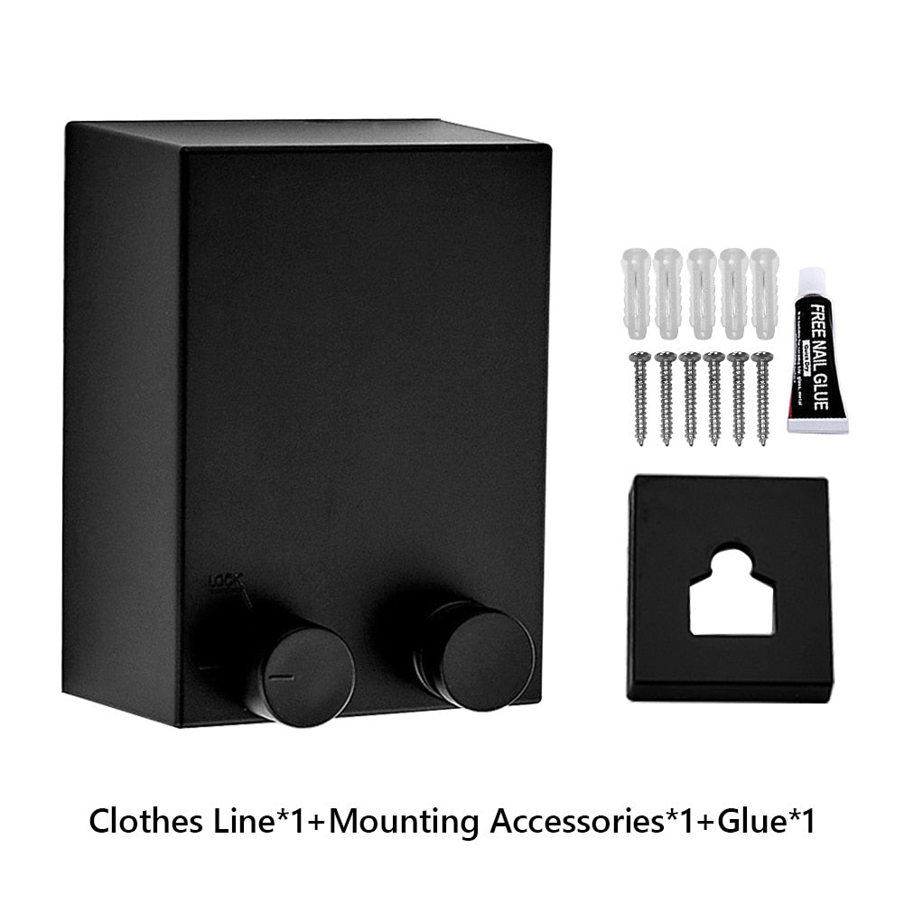 Indoor Outdoor Retractable Stretch Washing Invisible Line Mounted Drying Rope Laundry Clothes Line 13.8ft Automatic Wall Hanging