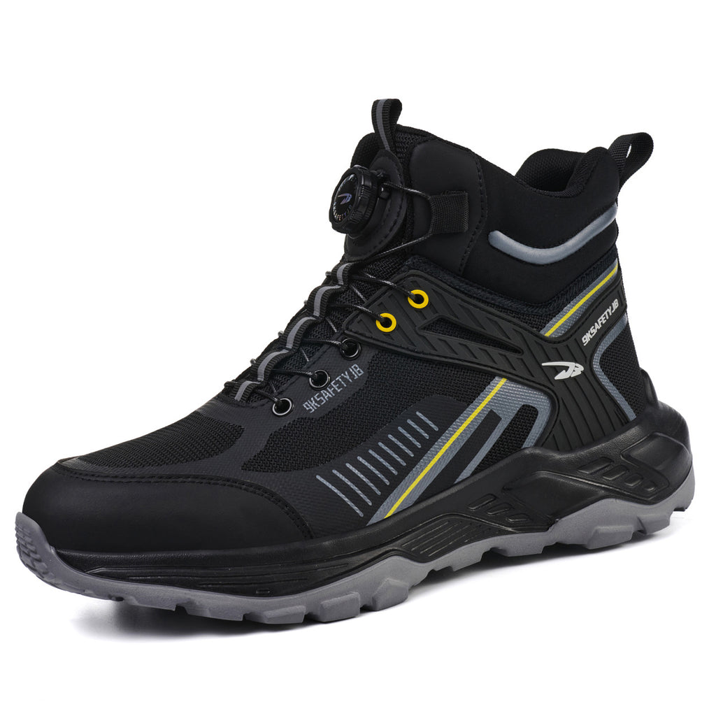 Anti smashing and anti piercing steel toe cap construction site wear-resistant high top work boots