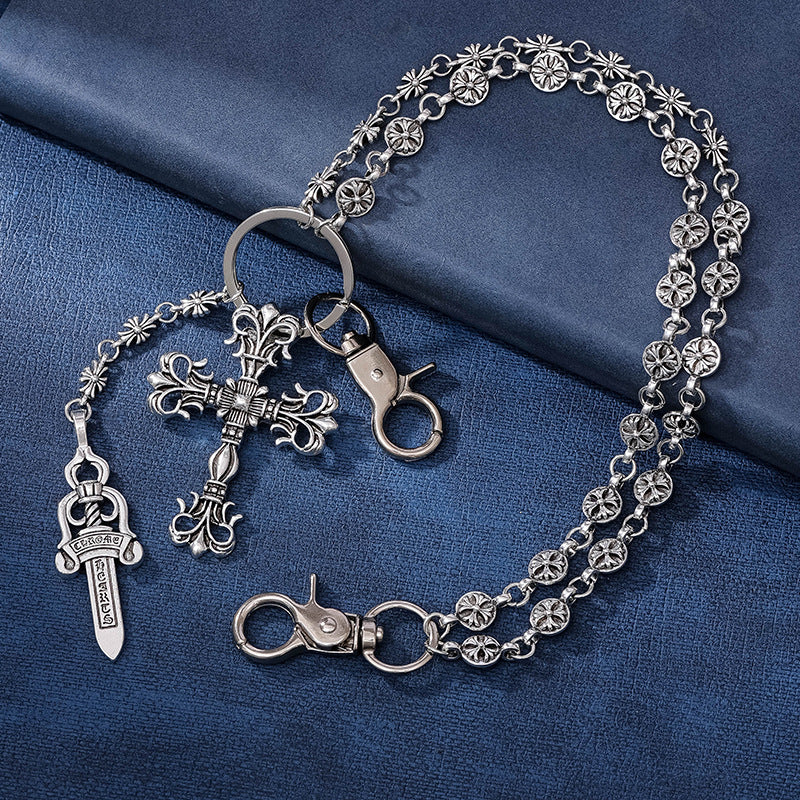 Cross bag chain accessory double-layer chain