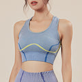 High Elastic Striped Yoga Clothes Quick Drying Breathable Sportswear Fitness Running Sports Bra Top