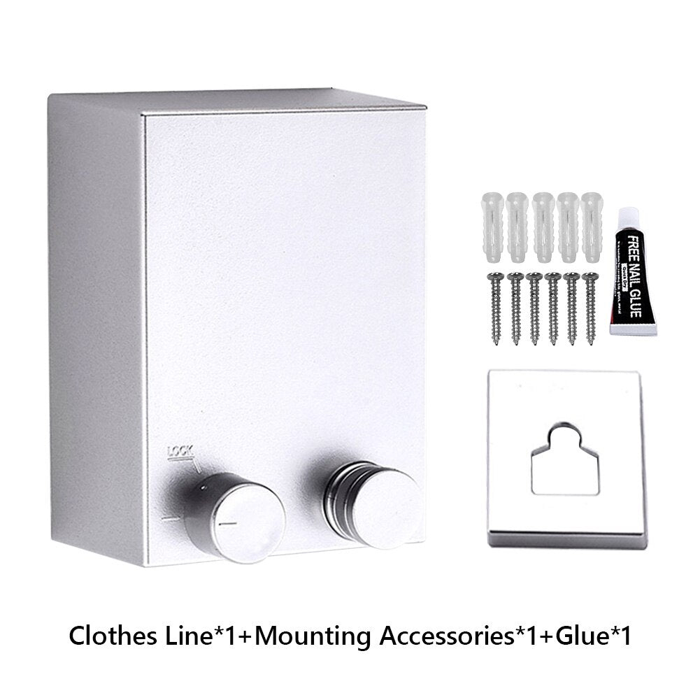 Indoor Outdoor Retractable Stretch Washing Invisible Line Mounted Drying Rope Laundry Clothes Line 13.8ft Automatic Wall Hanging